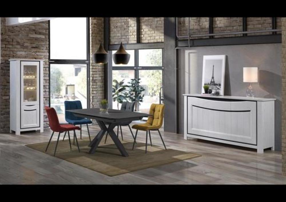 Colonne 2 portes  avec incrustion laquée grise 2