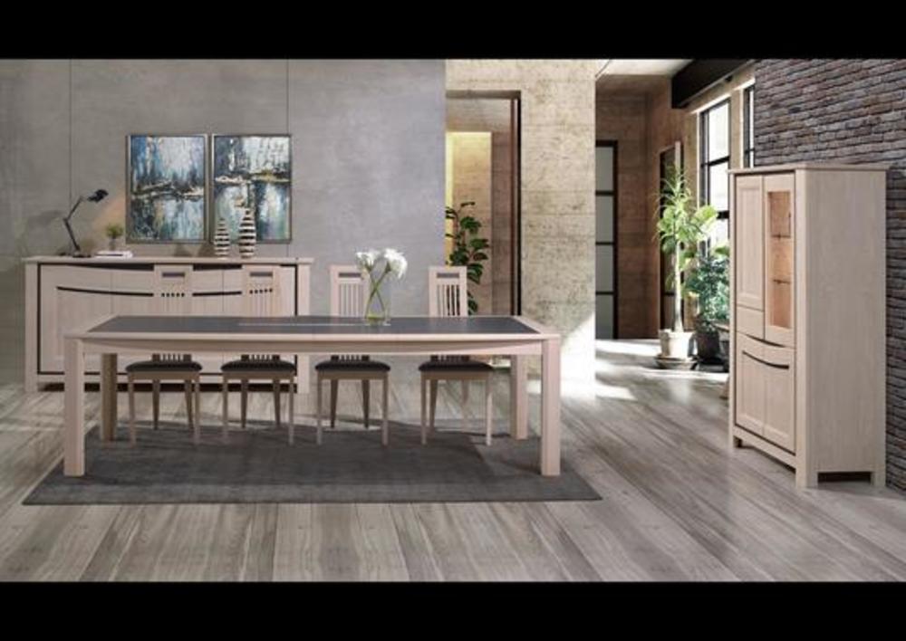 Table tonneau extensible avec plateau céramique 160 x 96 cm 2