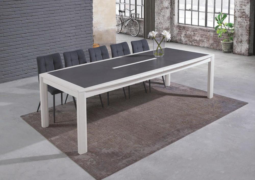 Table à manger extensible forme tonneau avec plateau en céramique 2
