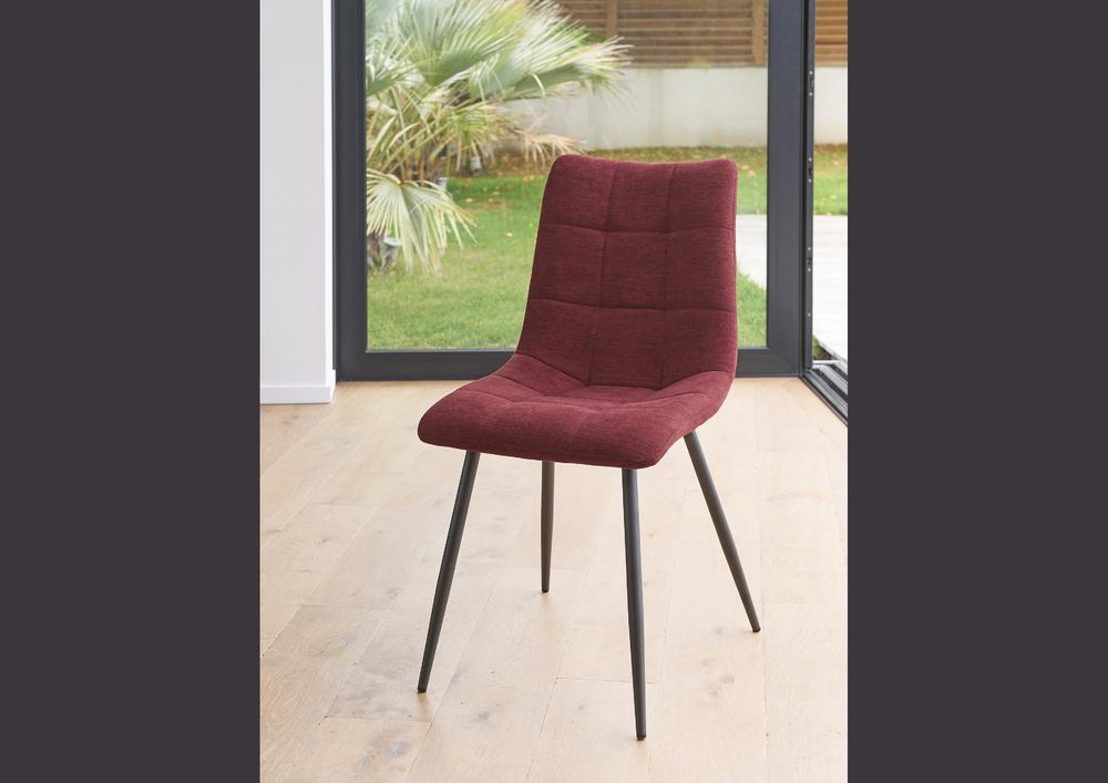Chaise capitonnée en tissu avec pieds métal 3