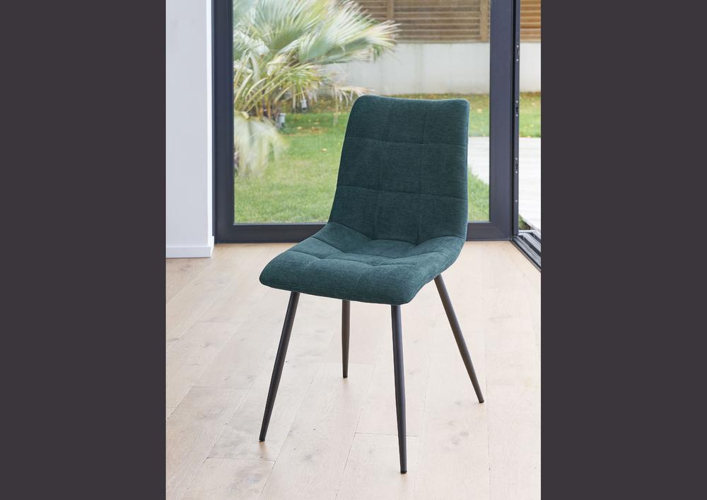 Chaise capitonnée en tissu avec pieds métal 4
