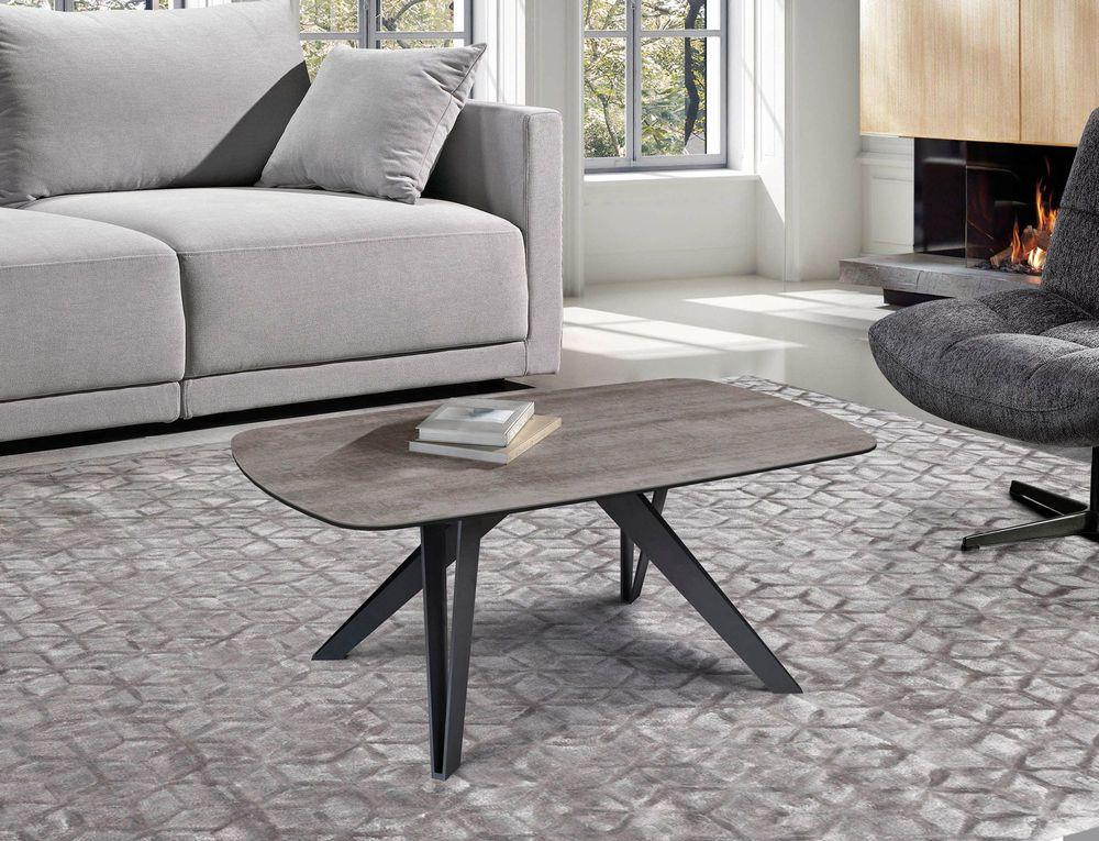 Table basse moderne pieds épingles croisés  2