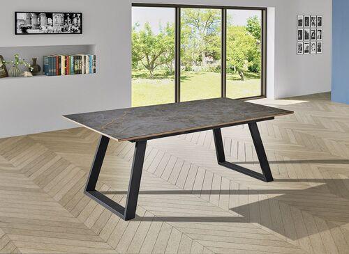 Table design avec ouverture de l'allonge automatique 