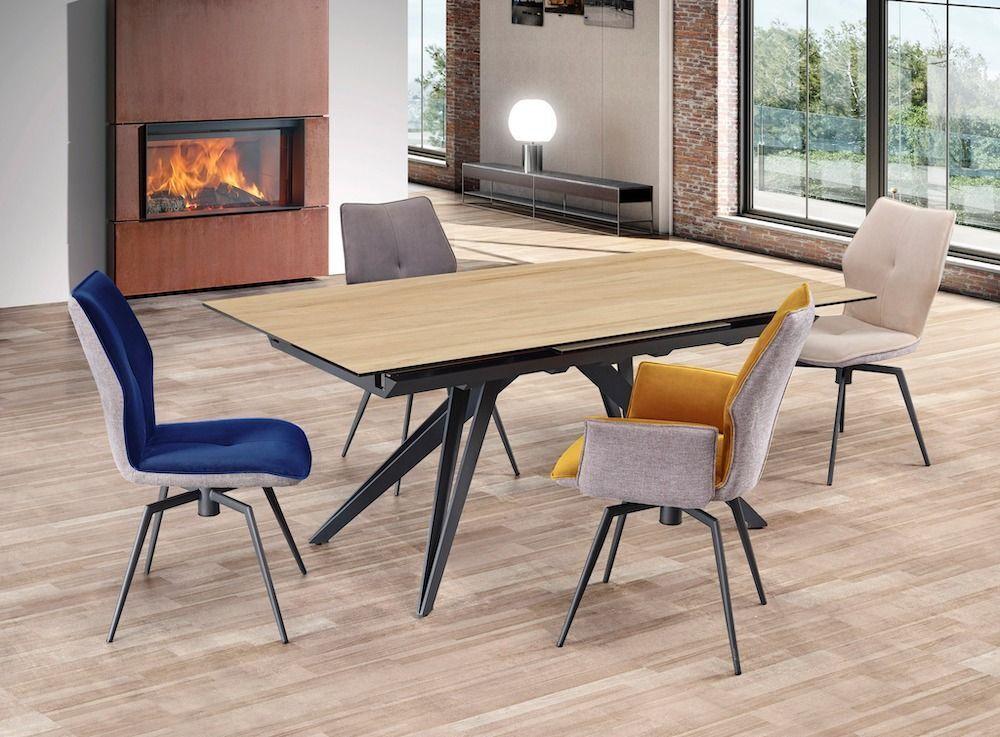 Table rectangulaire plateau céramique 1 allonge  3