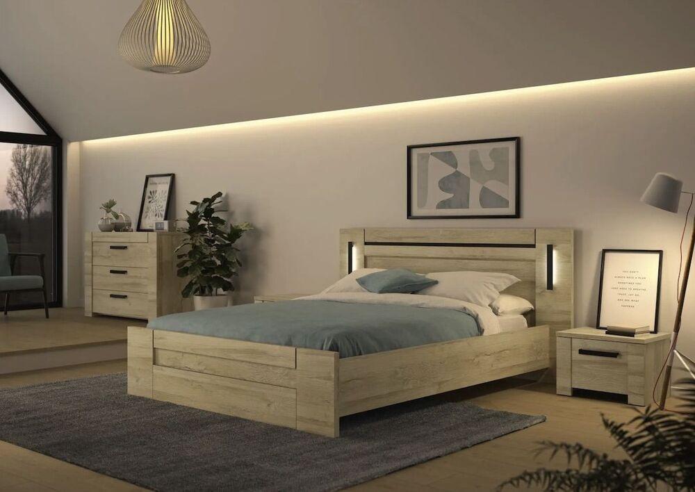 Chevet 1 tiroir bois et métal 2