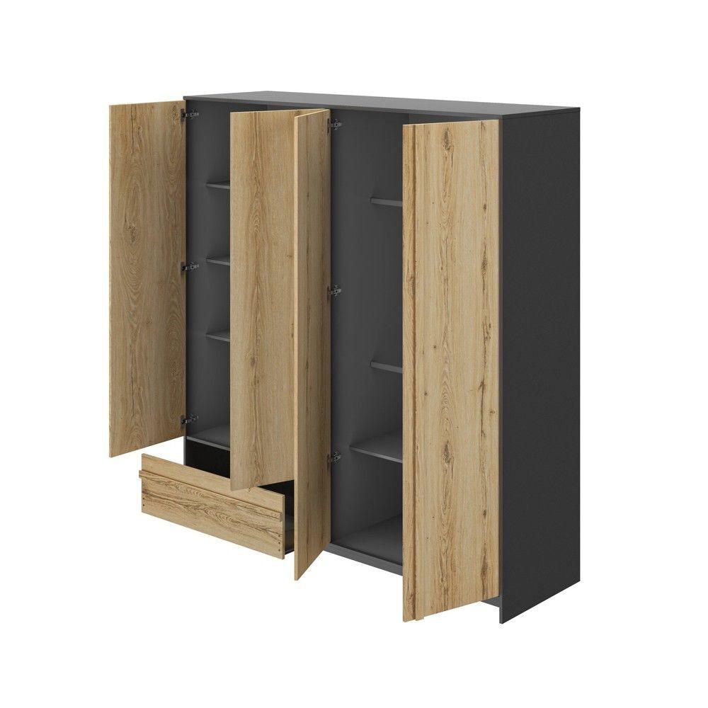 Armoire 4 portes 1 tiroir style indus 3