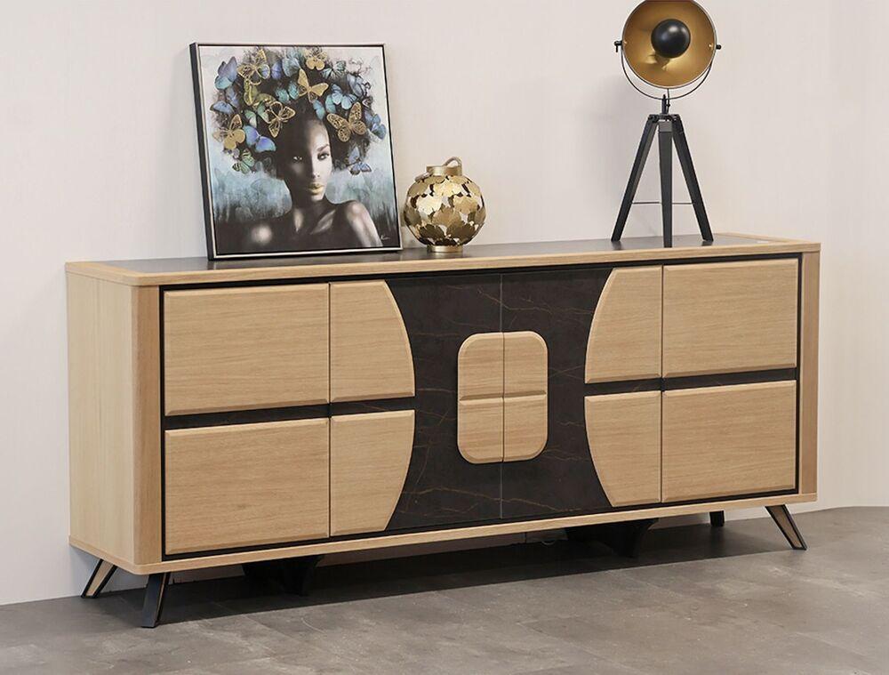 Enfilade 4 portes design en bois et céramique 2