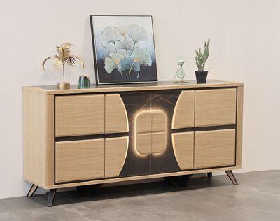 Enfilade 4 portes design en bois et céramique