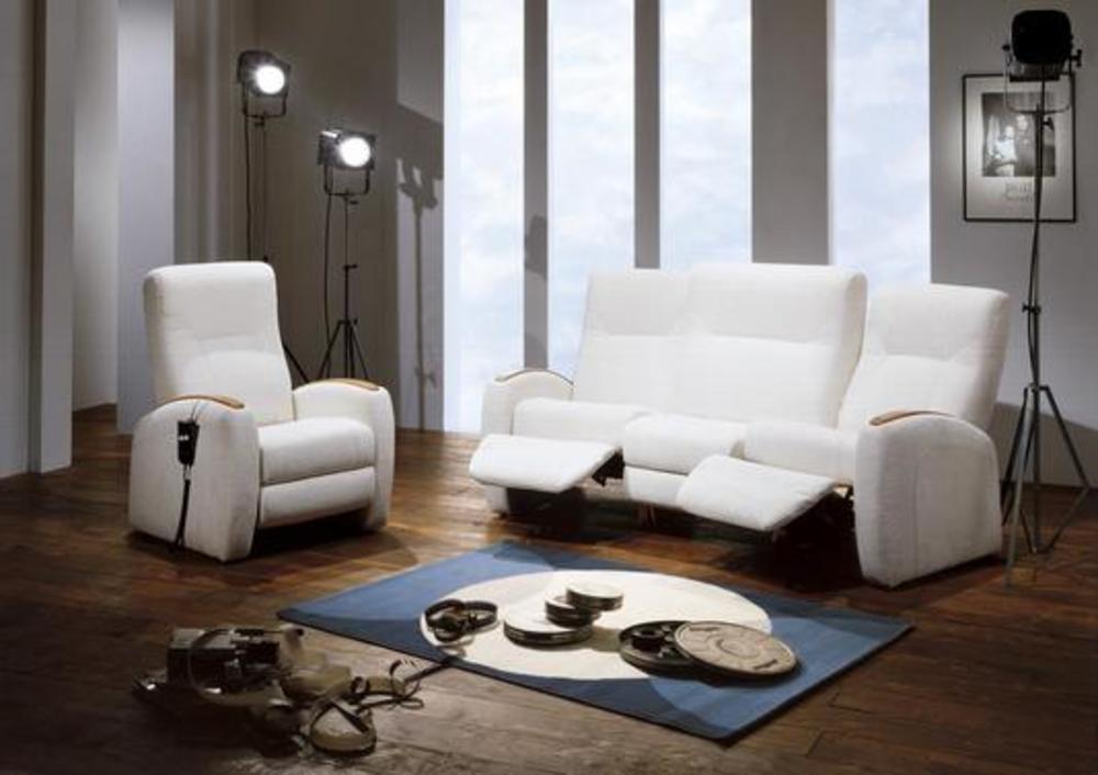 Élégant canapé 3 places fixe ou relax électriques