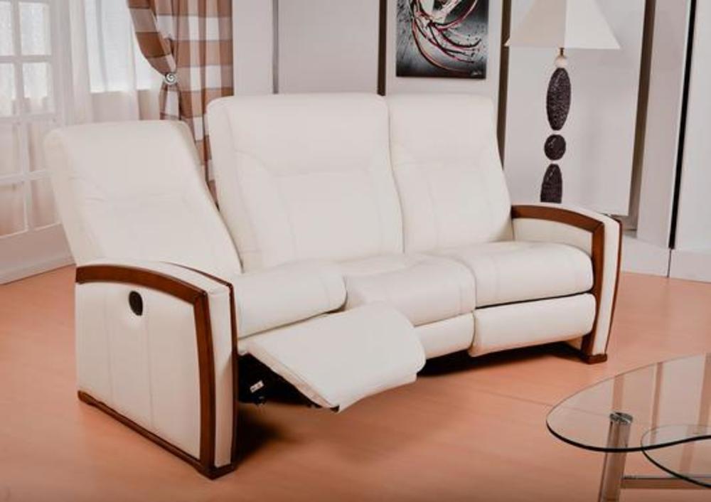 Élégant canapé 3 places fixe ou relax électriques 2