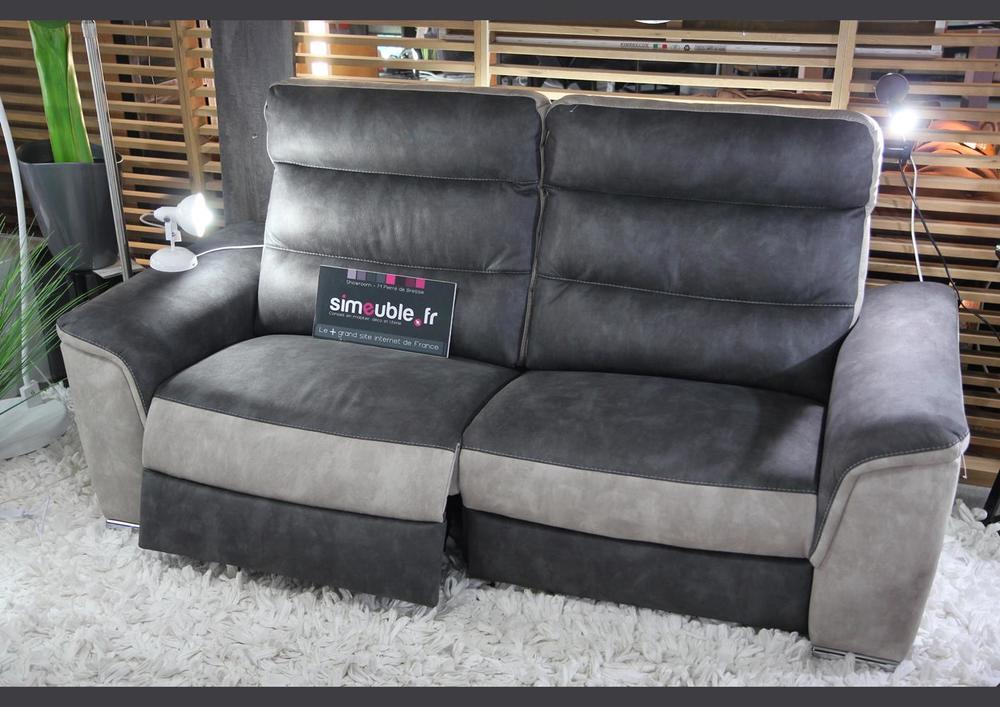 Beau canapé 3 places bicolor dossier haut 3