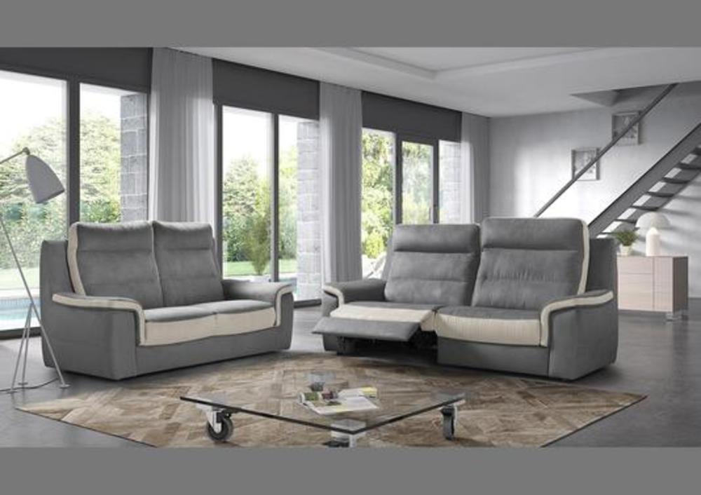 Canapé 2 places bicolore haut de dossier