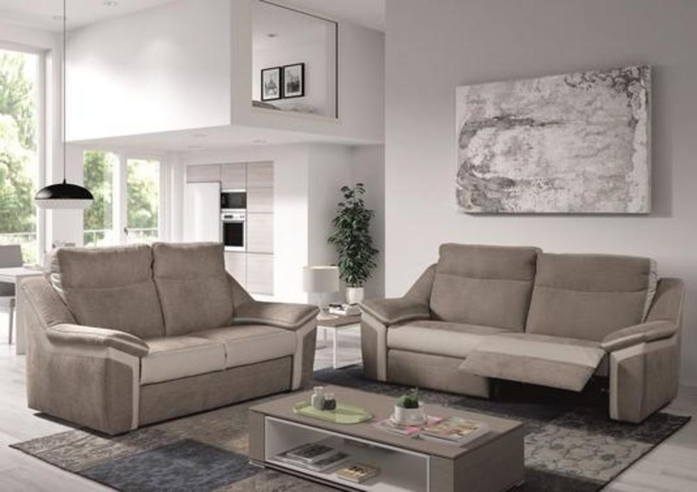 Canapé 3 places bicolore avec relax