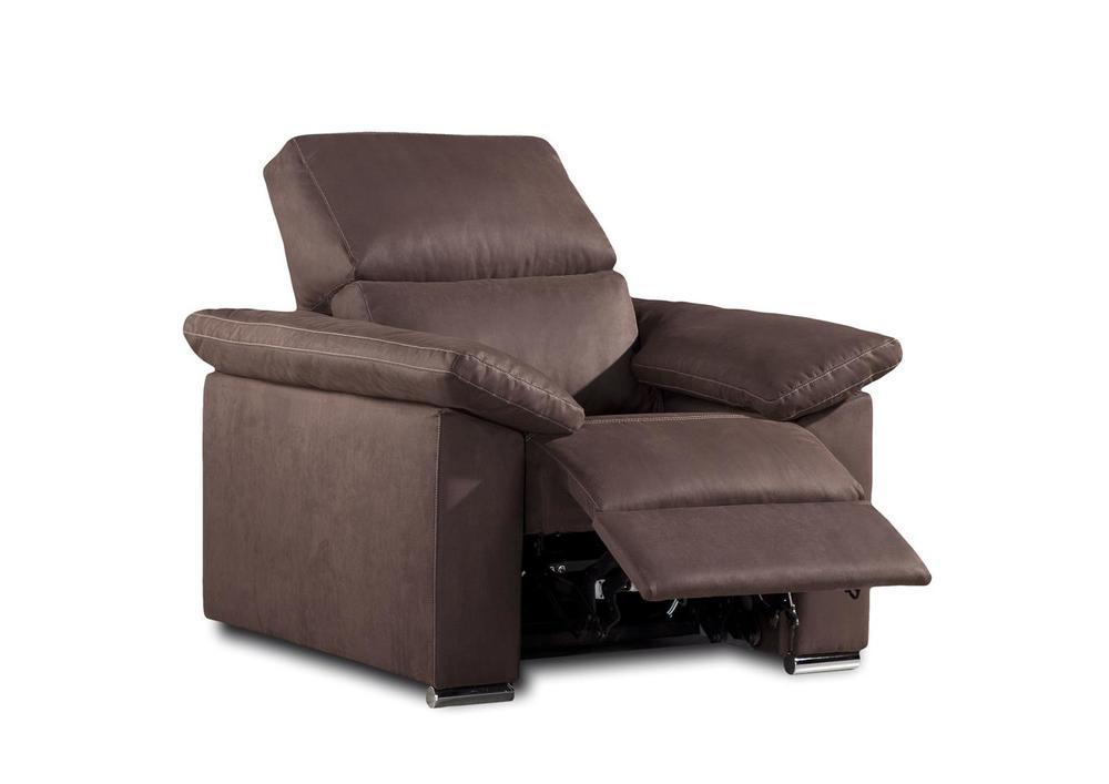 Fauteuil relax microfibre marron têtières réglables
