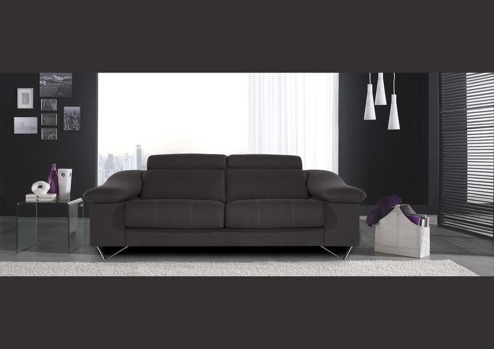 Canapé 3 places lignes épurées et chic tissu noir