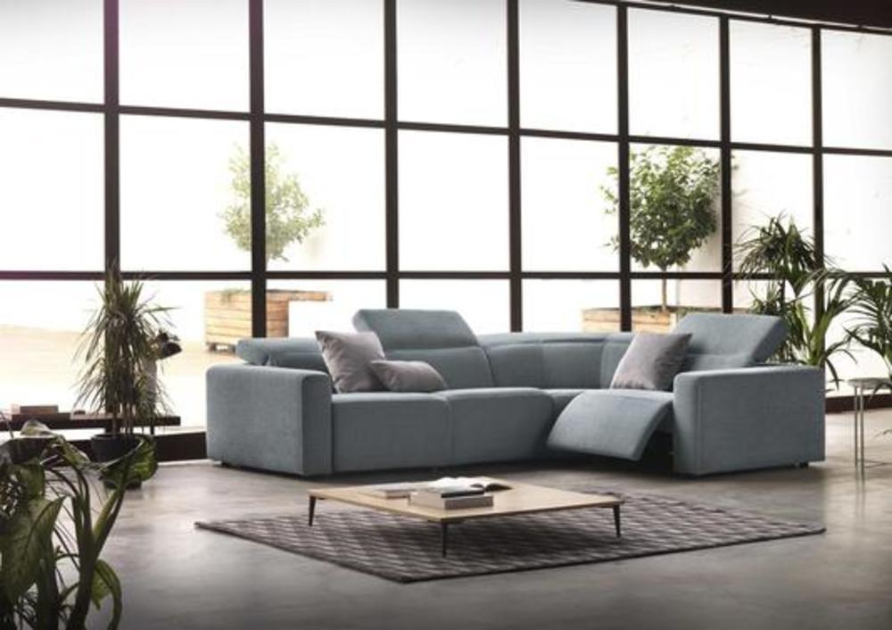 Canapé d'angle en arrondi avec 1 relax électrique