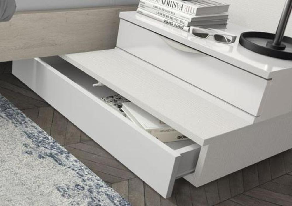 Chambre moderne aux finitions mélangées avec lit tête de lit tiroirs 2