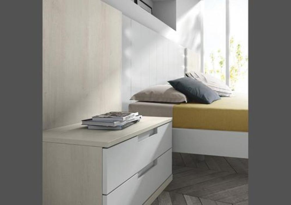 Chambre moderne aux finitions mélangées avec lit tête de lit tiroirs 4