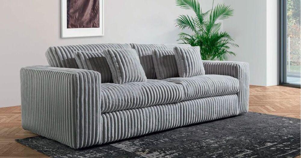 Canapé cocooning en velours côtelé 