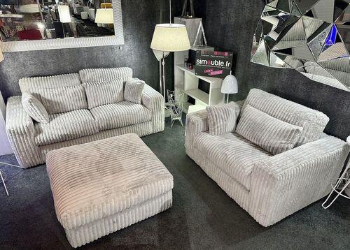 Fauteuil love seat en velours côtelé 