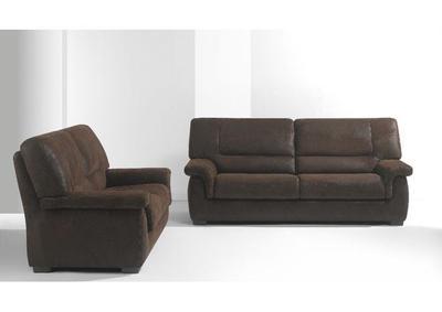 Canapé contemporain 2 places fixe, cuir, tissu ou microfibre