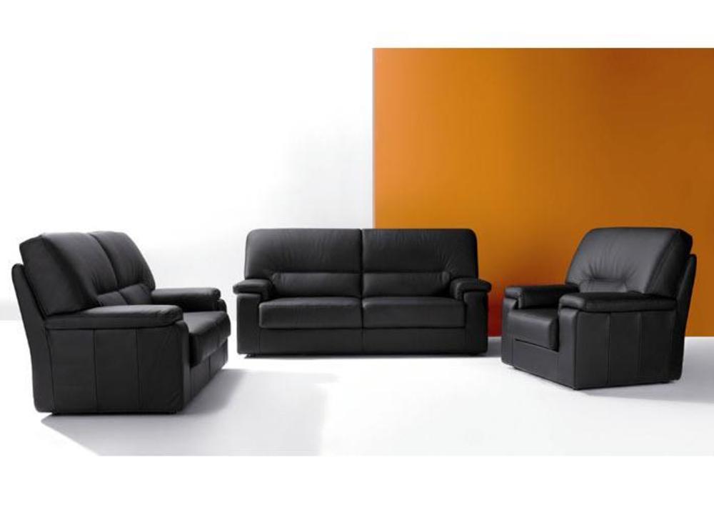 Canapé contemporain 3 places fixe, cuir, tissu ou microfibre 3