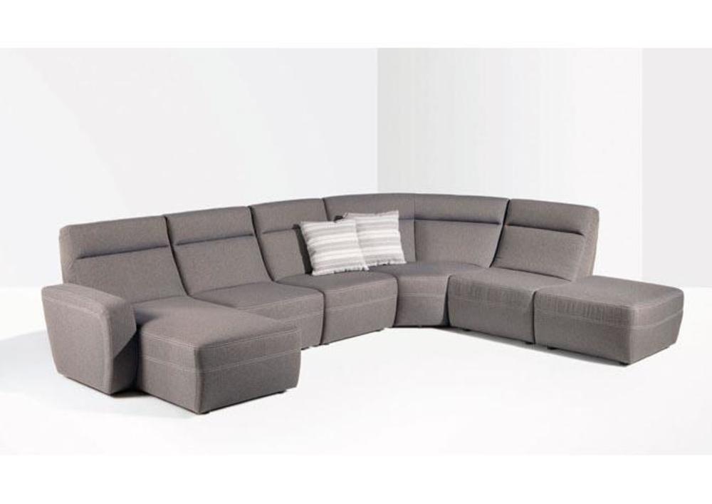 Canapé d'angle contemporain fixe, cuir, tissu ou microfibre 3