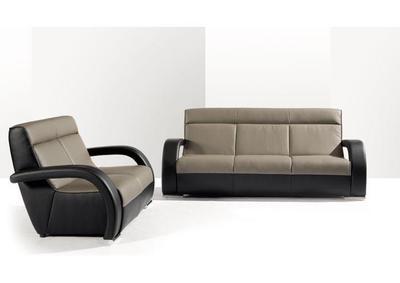 Canapé contemporain 3 places fixe, cuir, tissu ou microfibre
