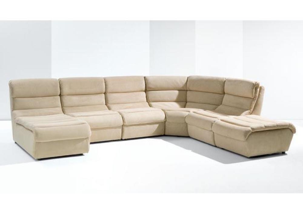 Canapé d'angle contemporain fixe, cuir, tissu ou microfibre 3