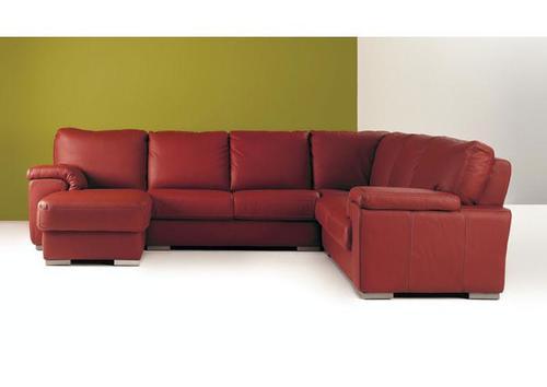 Canapé d'angle contemporain en cuir, tissu ou microfibre