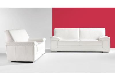 Canapé contemporain 3 places fixe, cuir, tissu ou microfibre