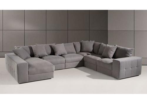 Canapé d'angle contemporain en cuir, tissu ou microfibre