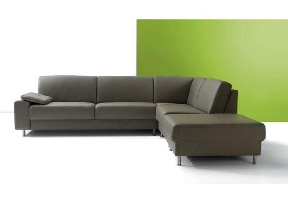 Canapé d'angle contemporain en cuir, tissu ou microfibre