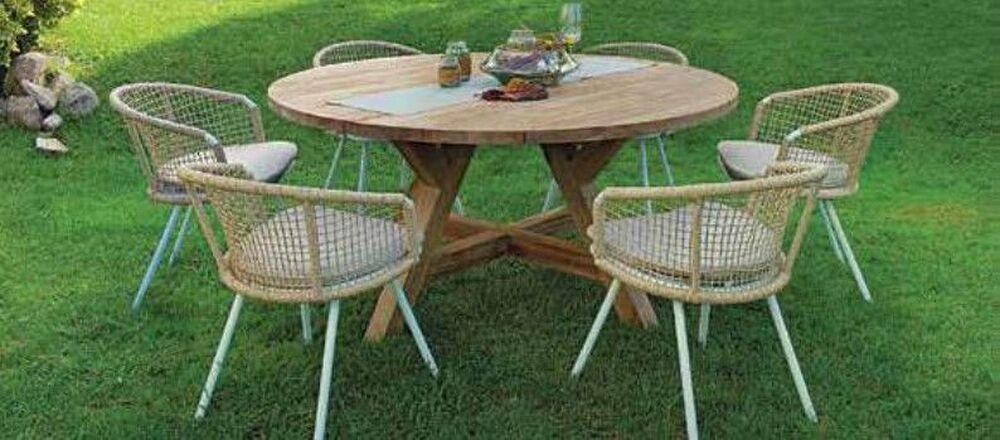 Fauteuil de jardin en corde tressée  2