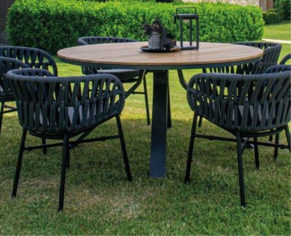 Chaise de jardin design avec dossier en corde tressée 2