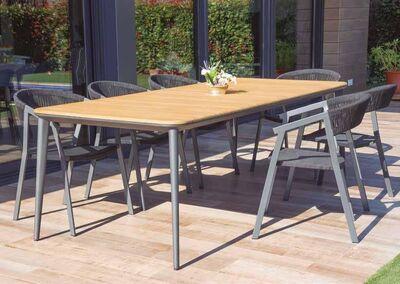 Table de jardin effet bois 