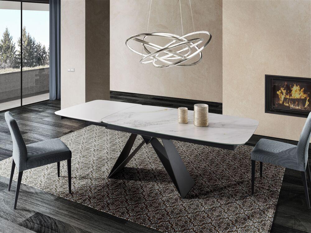 Table extensible design plateau tonneau bois ou céramique  3