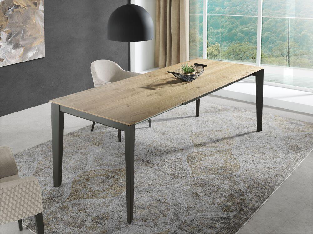 Table de style minimaliste plateau verre, bois ou céramique 2