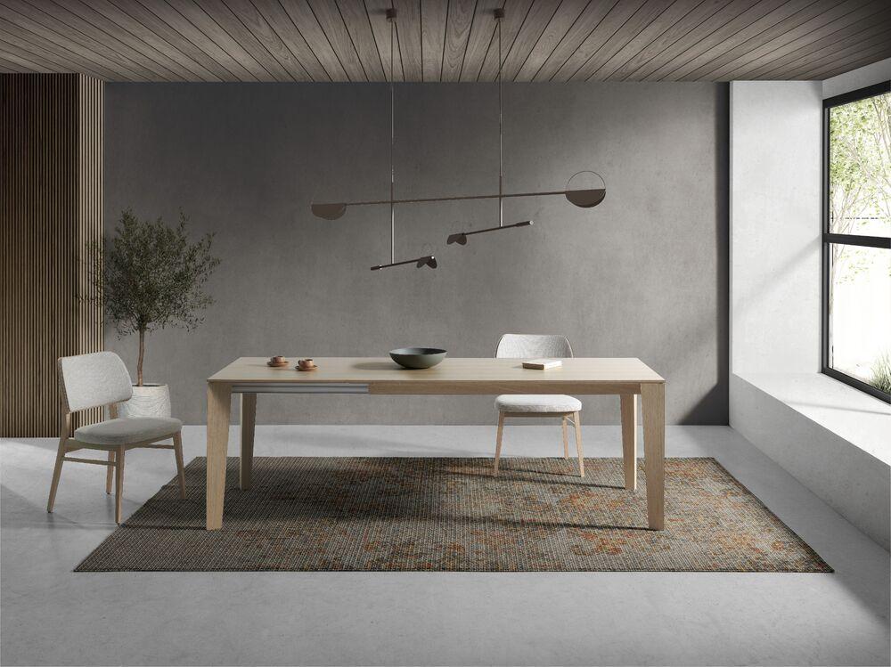 Table de style minimaliste plateau verre, bois ou céramique 3