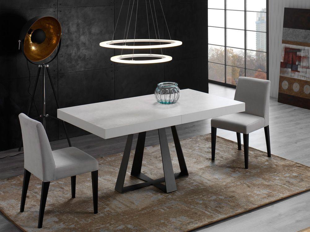 Table de repas pied central design plateau au choix : bois, céramique ou verre 4