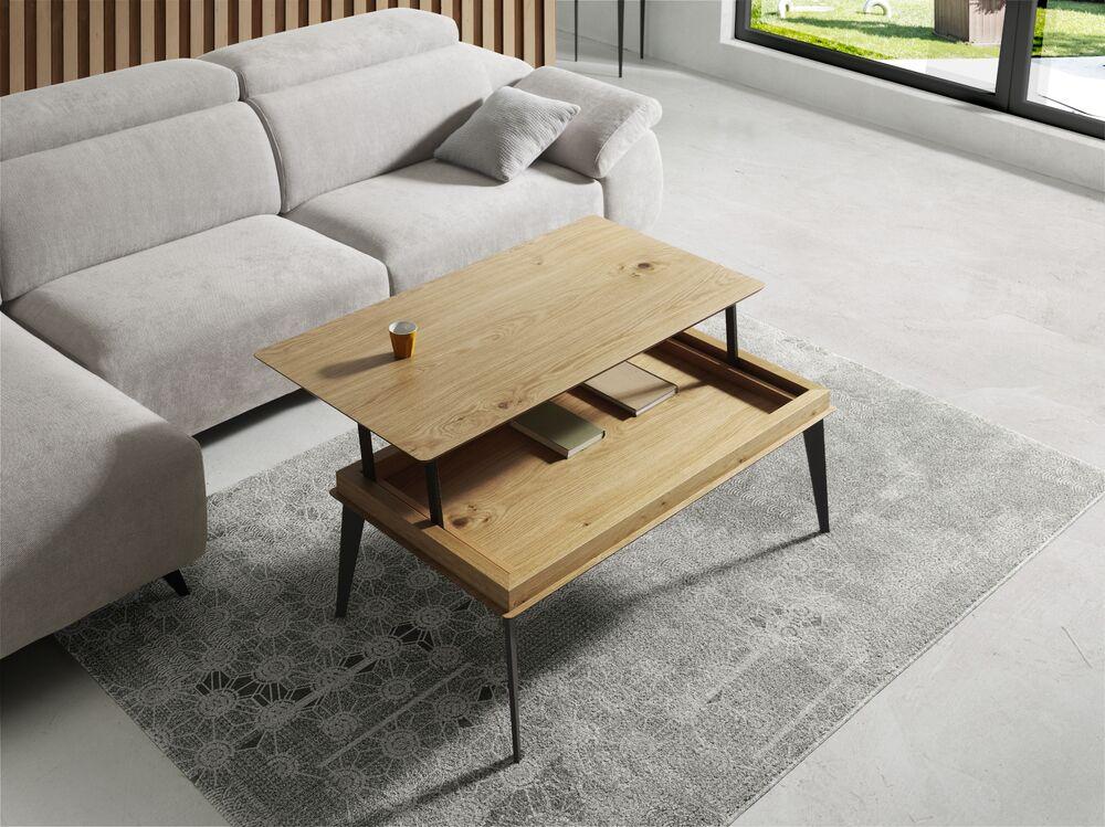 Table basse dinette en bois et pieds métal 2