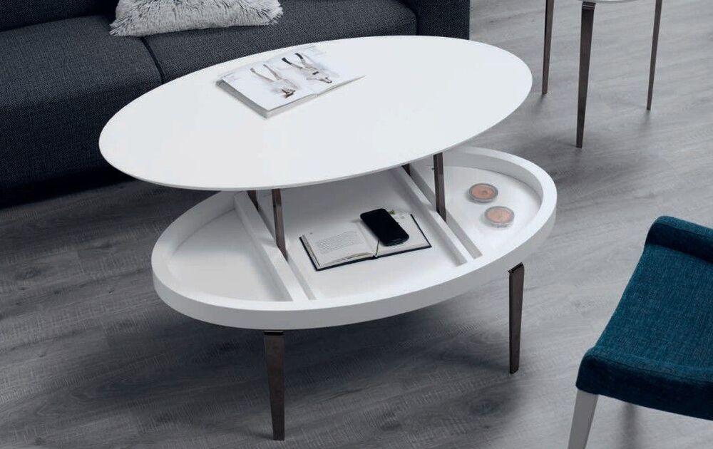 Table basse plateau ovale relevable  3