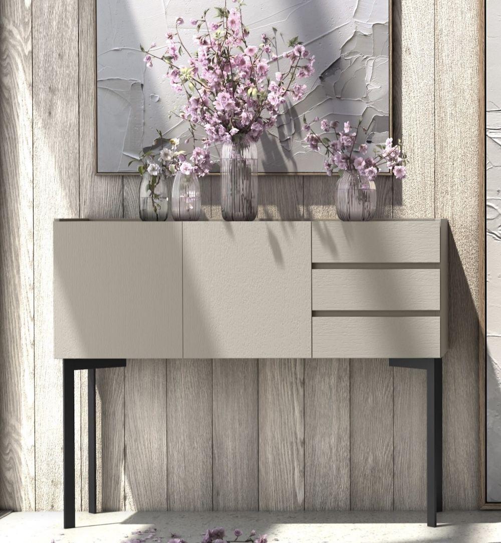 Buffet de rangement haut avec décor cannage 2