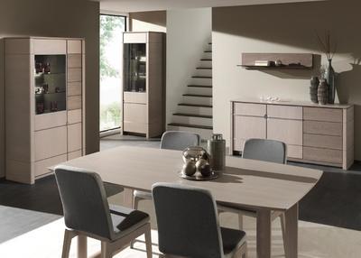 table chene tonneau avec allonge centrale