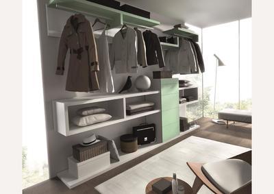 Dressing modulable avec étagères, penderies et bloc tiroir