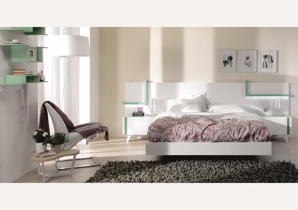 Chevet moderne en mélmainé blanc et marron 2