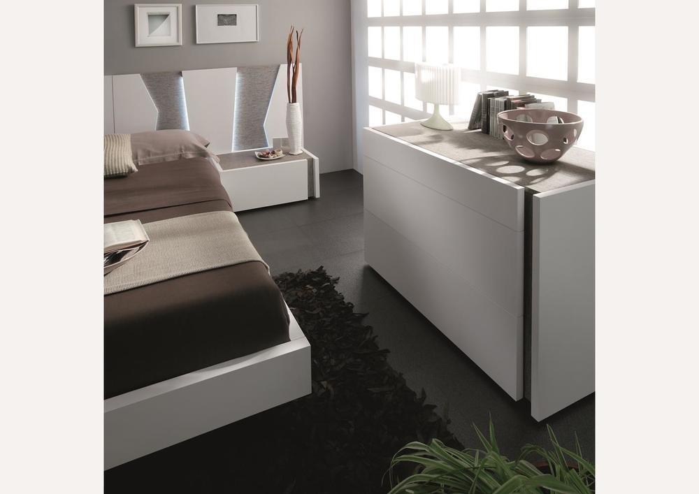 Commode moderne 1 tiroir 2 rangements  blanche