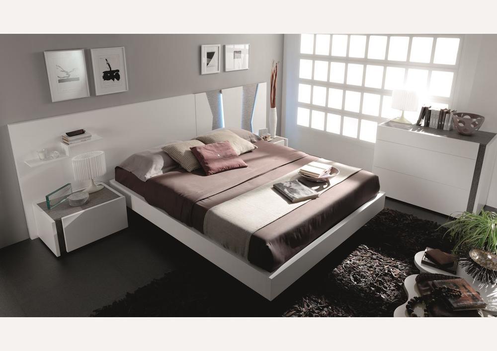 Chevet moderne en mélmainé blanc et marron