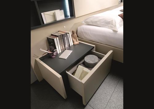 Chevet moderne en mélmainé beige et noir