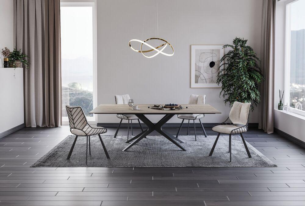 Table carrée en céramique avec pied croix central 3